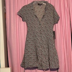 Lulu’s Blue Floral Collar Dress NWT